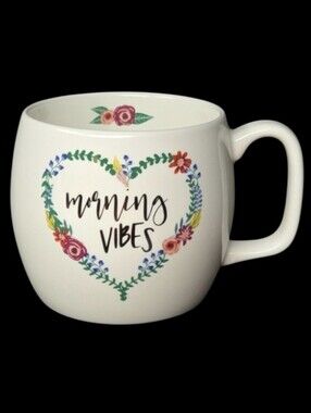 Opalhouse Heart Floral "Morning Vibes" Coffee Mug